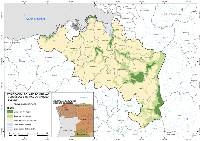 Mapa Mariñas Coruñesas e Terras do Mandeo - ubicación