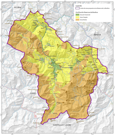 Mapa de la Reserva de Ponga